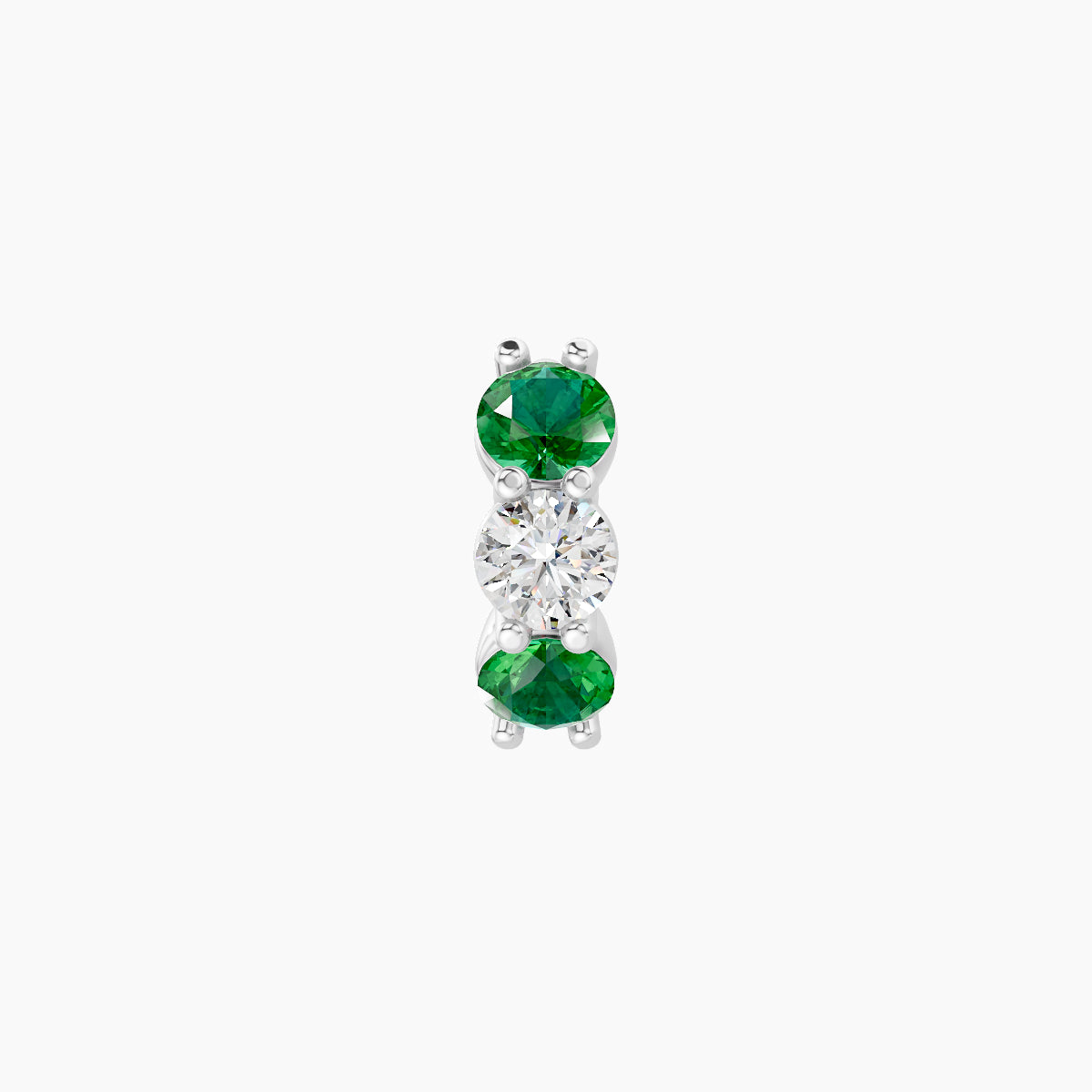 Diana | 18k White Gold 5 mm Emerald & Diamond Hoop Piercing