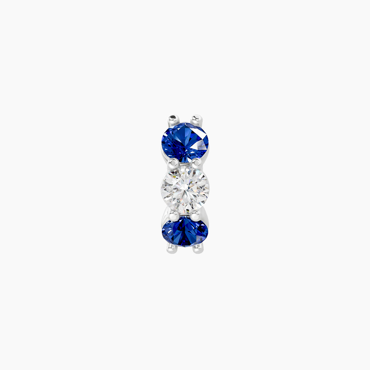 Diana | 18k White Gold 5 mm Sapphire & Diamond Hoop Piercing