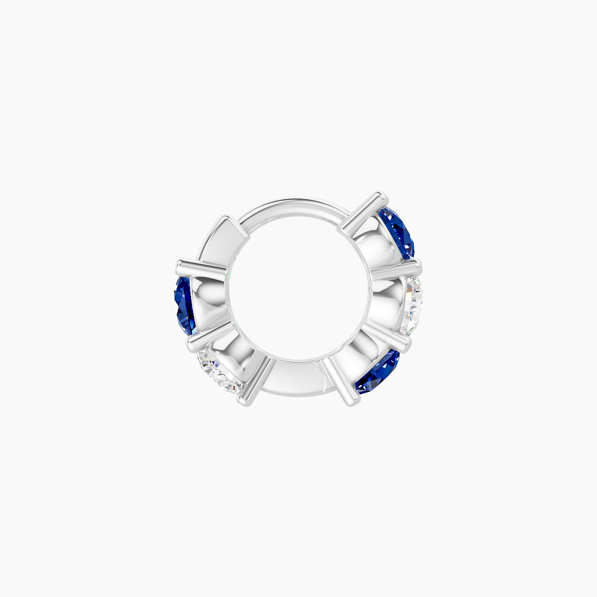 Diana | 18k White Gold 5 mm Sapphire & Diamond Hoop Piercing