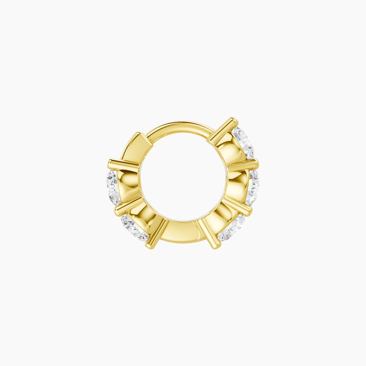 Diana | 18k Yellow Gold 5 mm Diamond Hoop Piercing