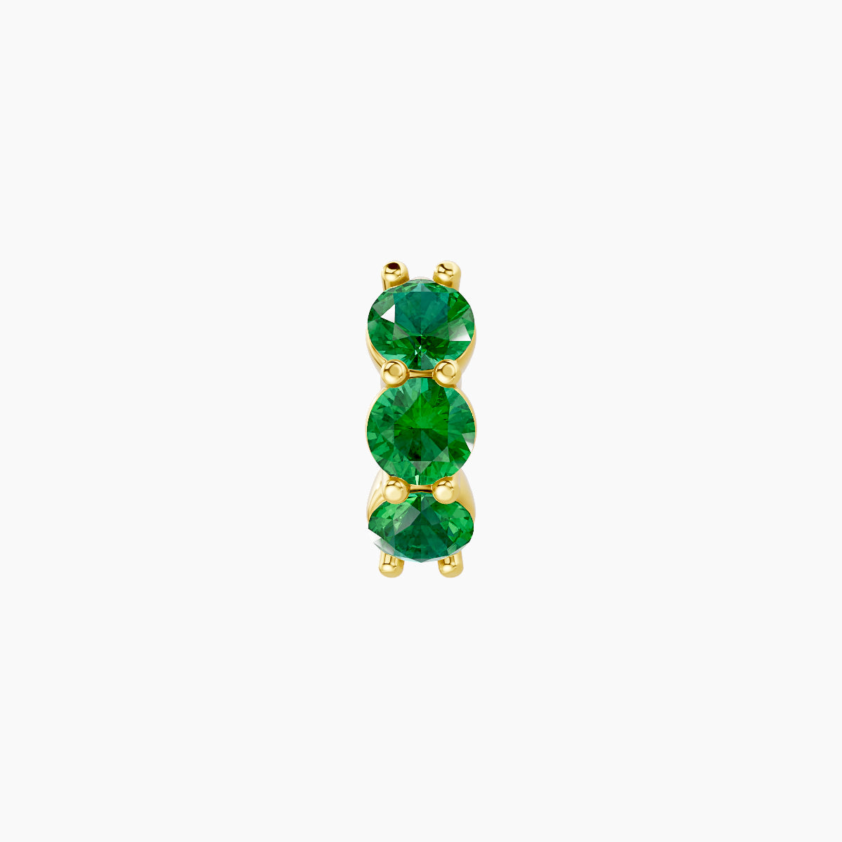 Diana | 18k Yellow Gold 5 mm Emerald Hoop Piercing