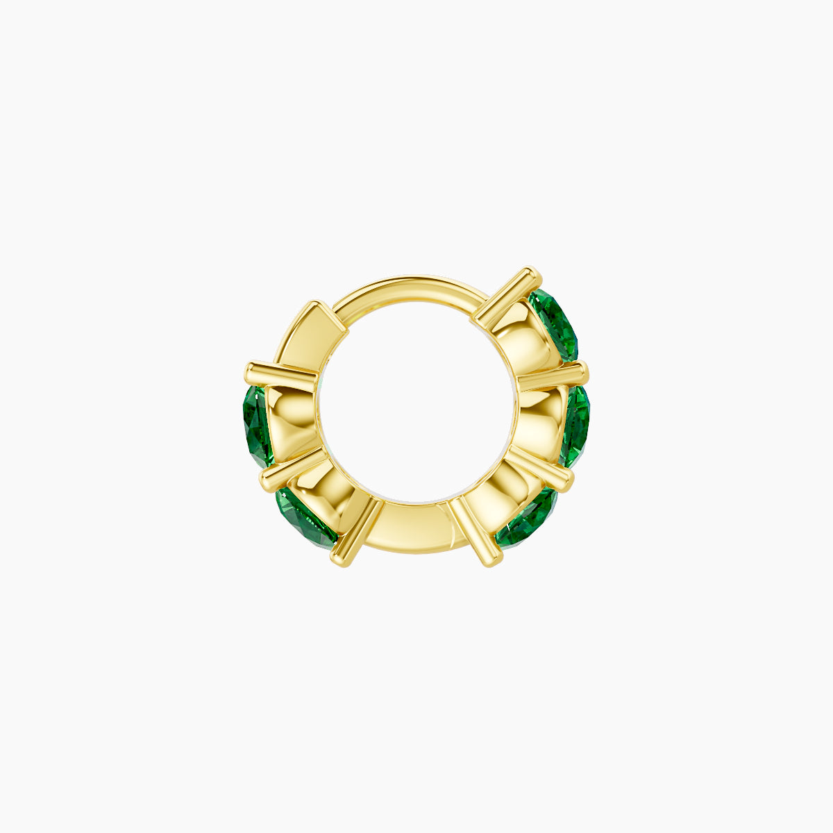 Diana | 18k Yellow Gold 5 mm Emerald Hoop Piercing