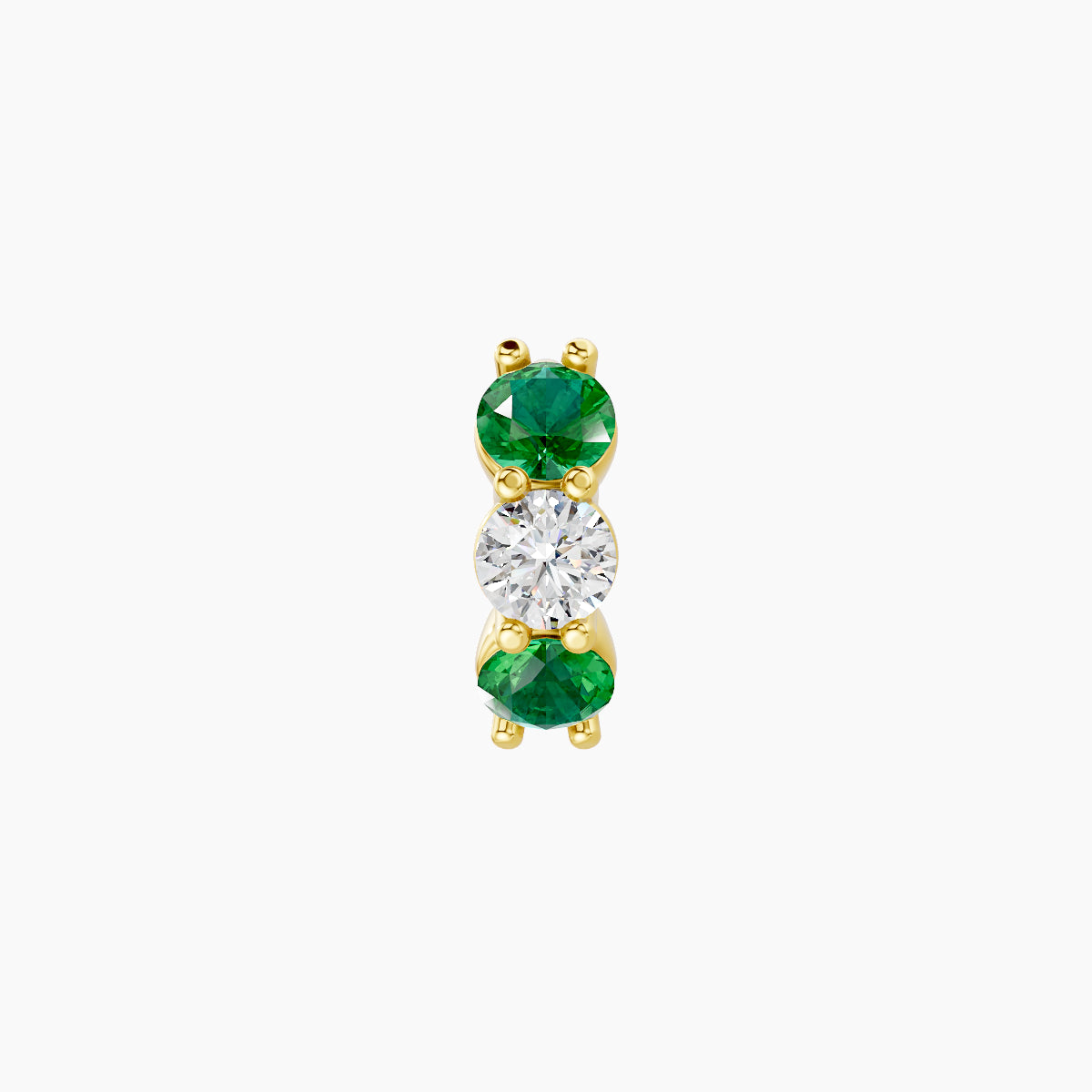 Diana | 18k Yellow Gold 5 mm Emerald & Diamond Hoop Piercing
