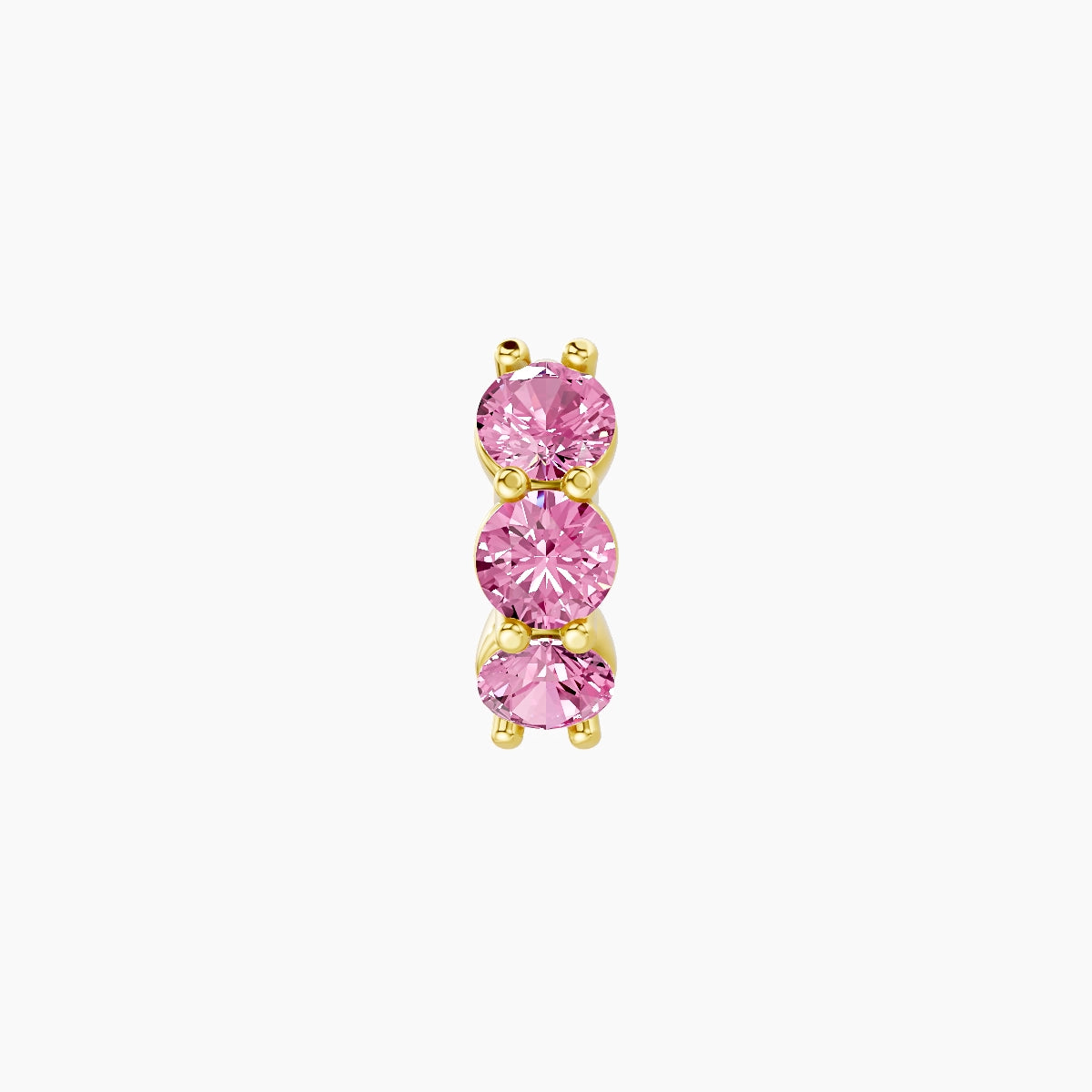 Diana | 18k Yellow Gold 5 mm Pink Sapphire Hoop Piercing