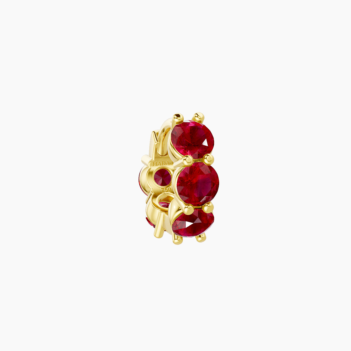 Diana | 18k Yellow Gold 5 mm Ruby Hoop Piercing