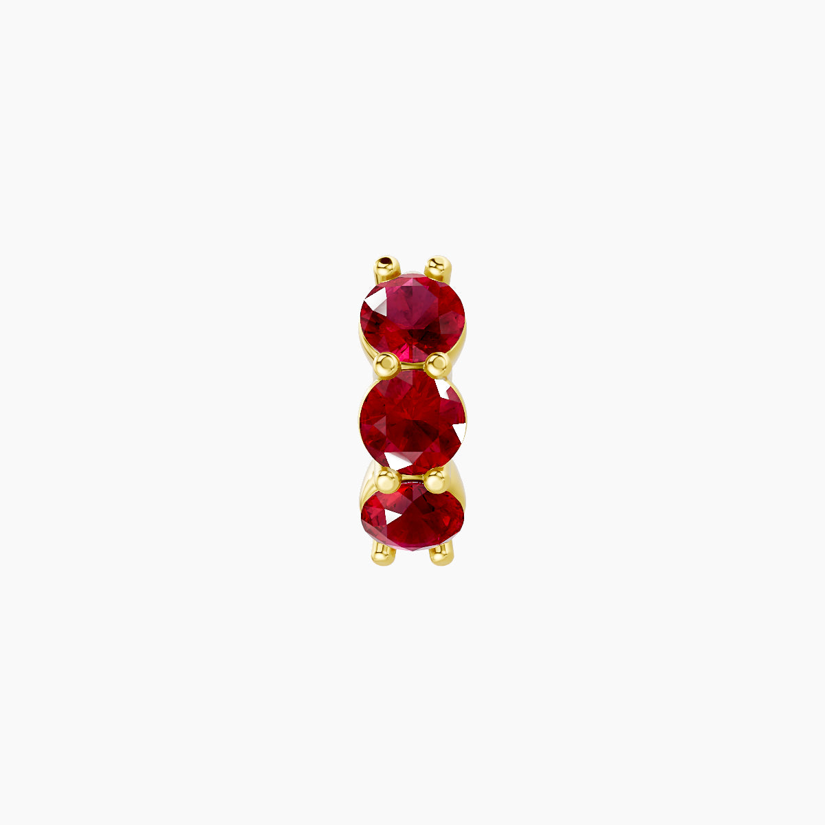 Diana | 18k Yellow Gold 5 mm Ruby Hoop Piercing