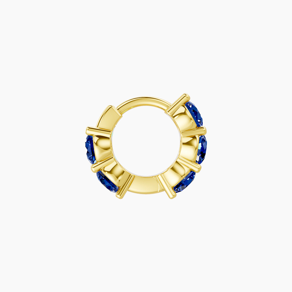 Diana | 18k Yellow Gold 5 mm Sapphire Hoop Piercing
