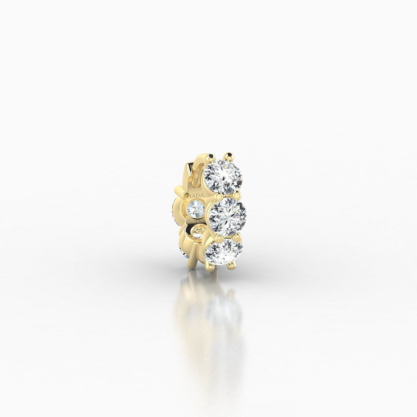 Diana | 18k Yellow Gold 5 mm Diamond Hoop Piercing