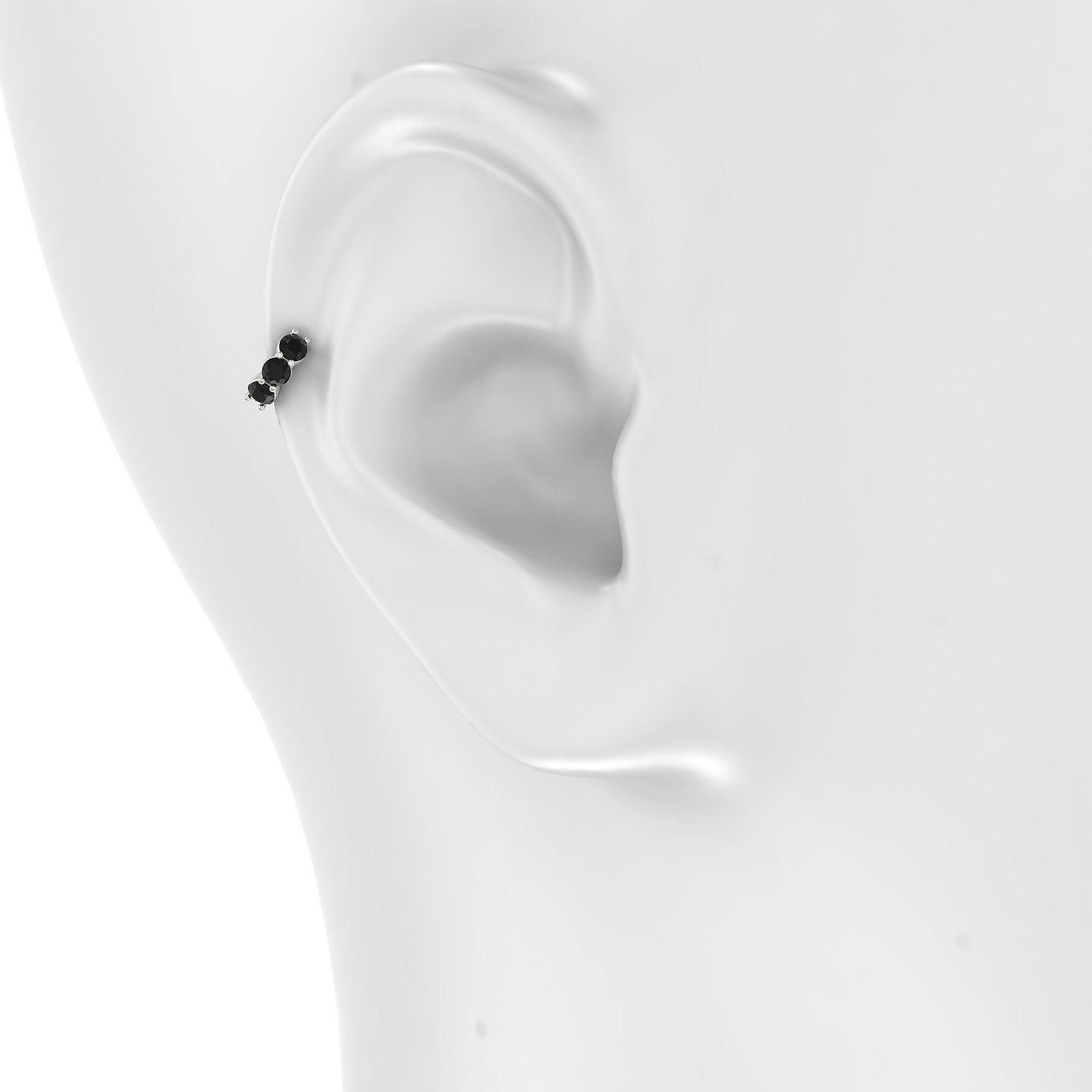 Diana | 18k White Gold 5 mm Black Diamond Hoop Piercing