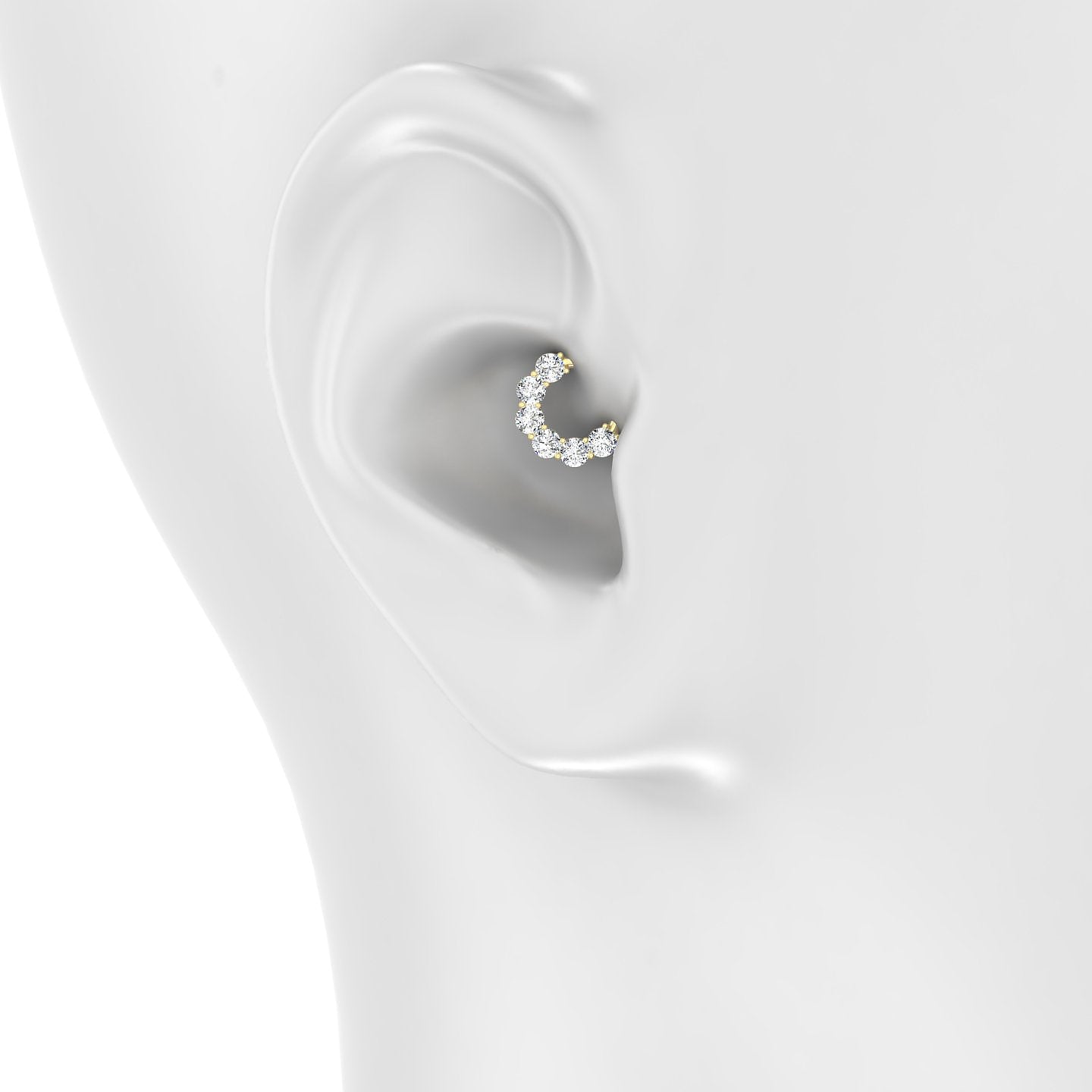 Diana | 18k Yellow Gold 6.5 mm Diamond Daith Piercing