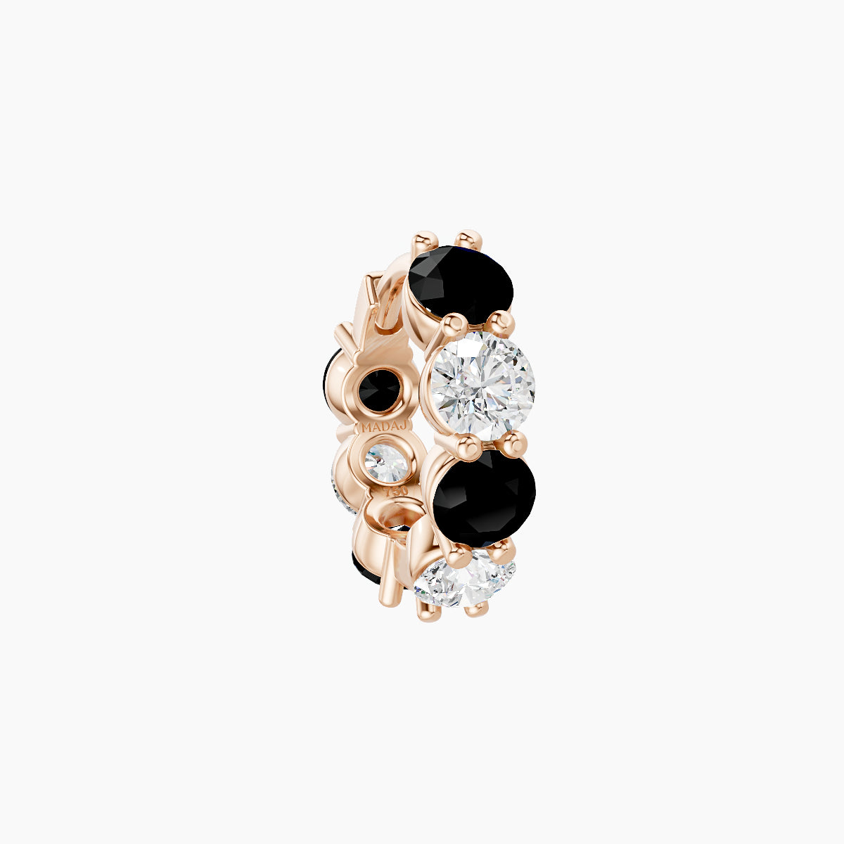 Diana | 18k Rose Gold 6.5 mm Black Diamond & Diamond Hoop Piercing