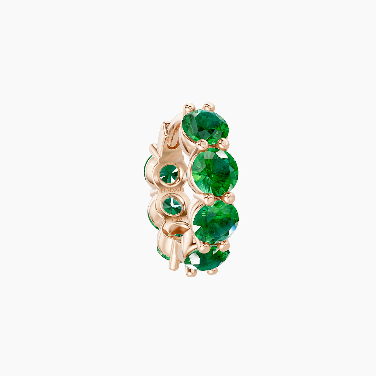 Diana | 18k Rose Gold 6.5 mm Emerald Hoop Piercing