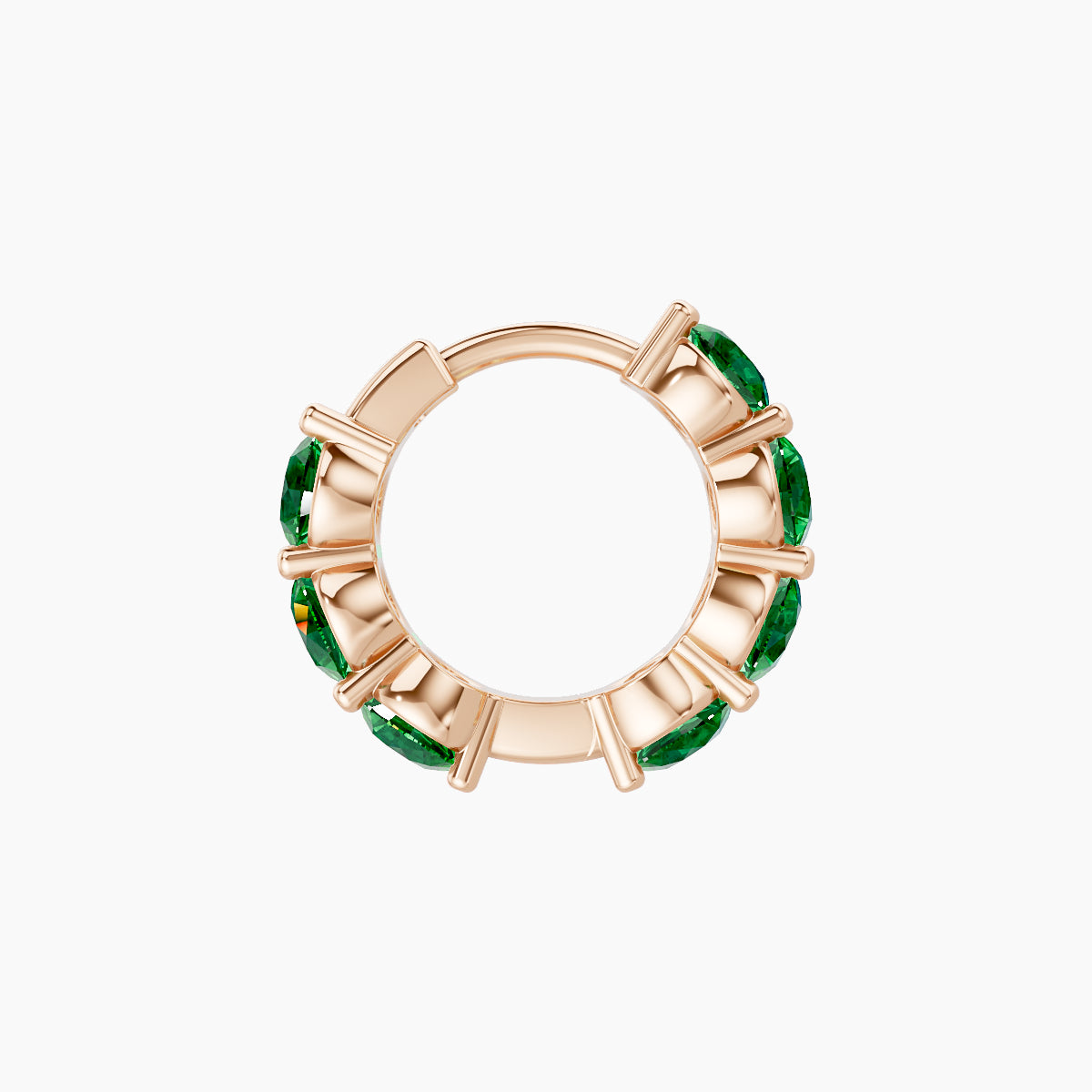 Diana | 18k Rose Gold 6.5 mm Emerald Hoop Piercing