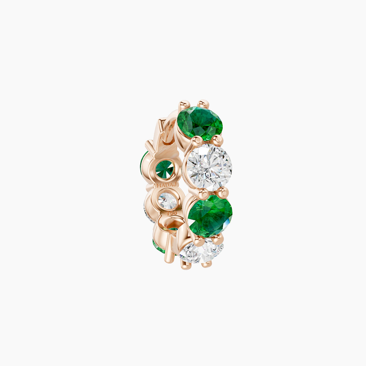Diana | 18k Rose Gold 6.5 mm Emerald & Diamond Hoop Piercing