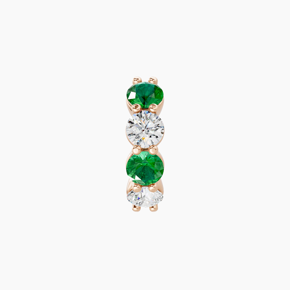 Diana | 18k Rose Gold 6.5 mm Emerald & Diamond Hoop Piercing