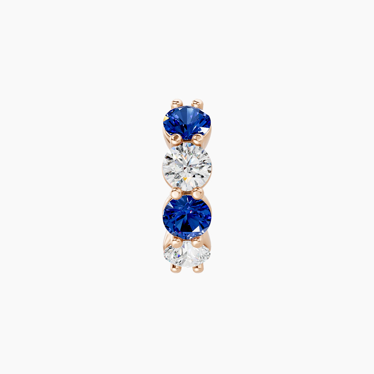 Diana | 18k Rose Gold 6.5 mm Sapphire & Diamond Hoop Piercing