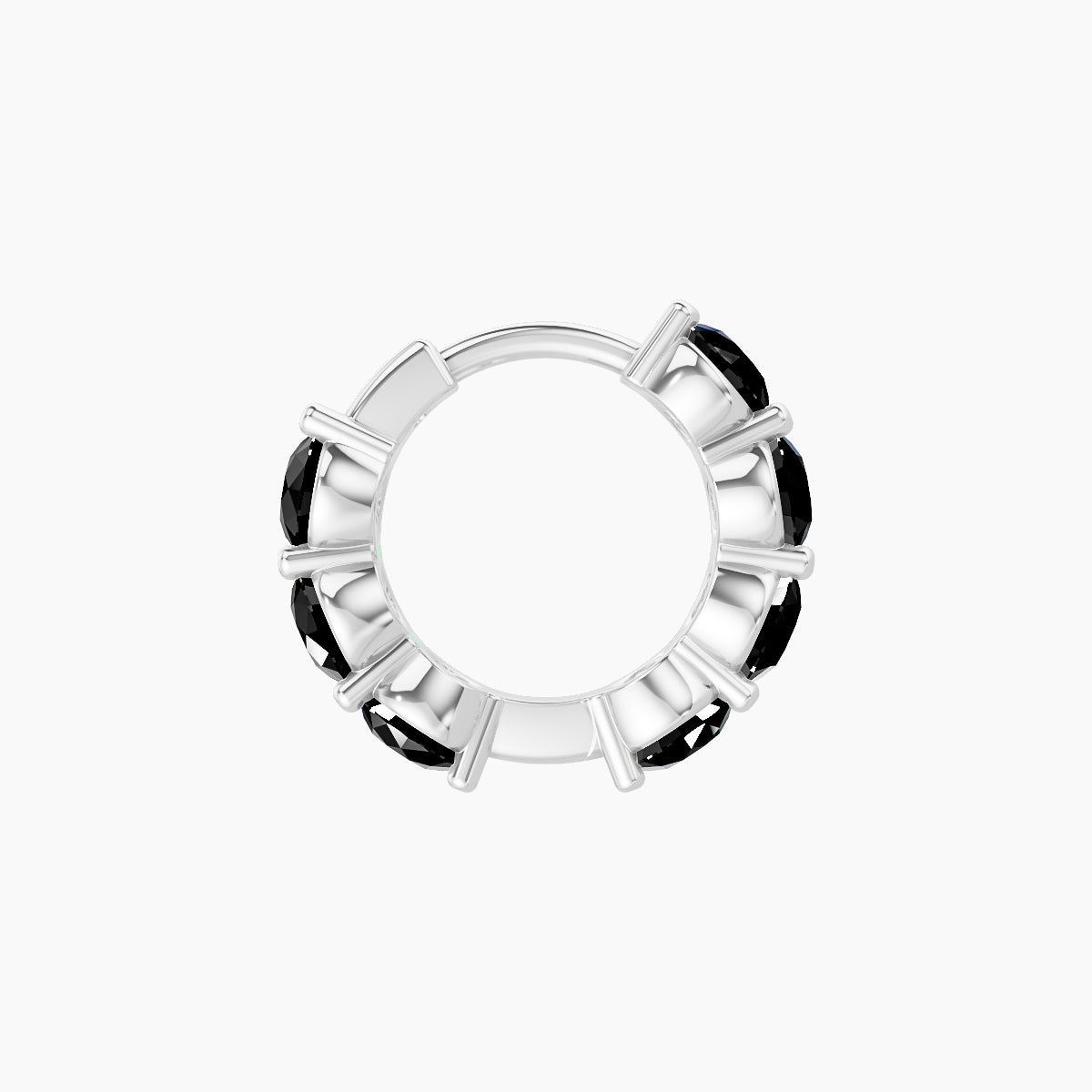 Diana | 18k White Gold 6.5 mm Black Diamond Hoop Piercing