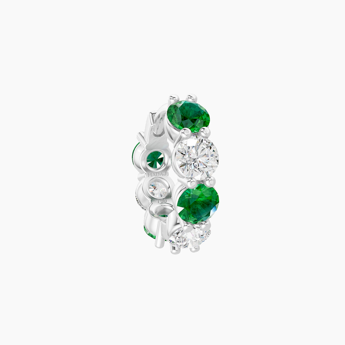 Diana | 18k White Gold 6.5 mm Emerald & Diamond Hoop Piercing