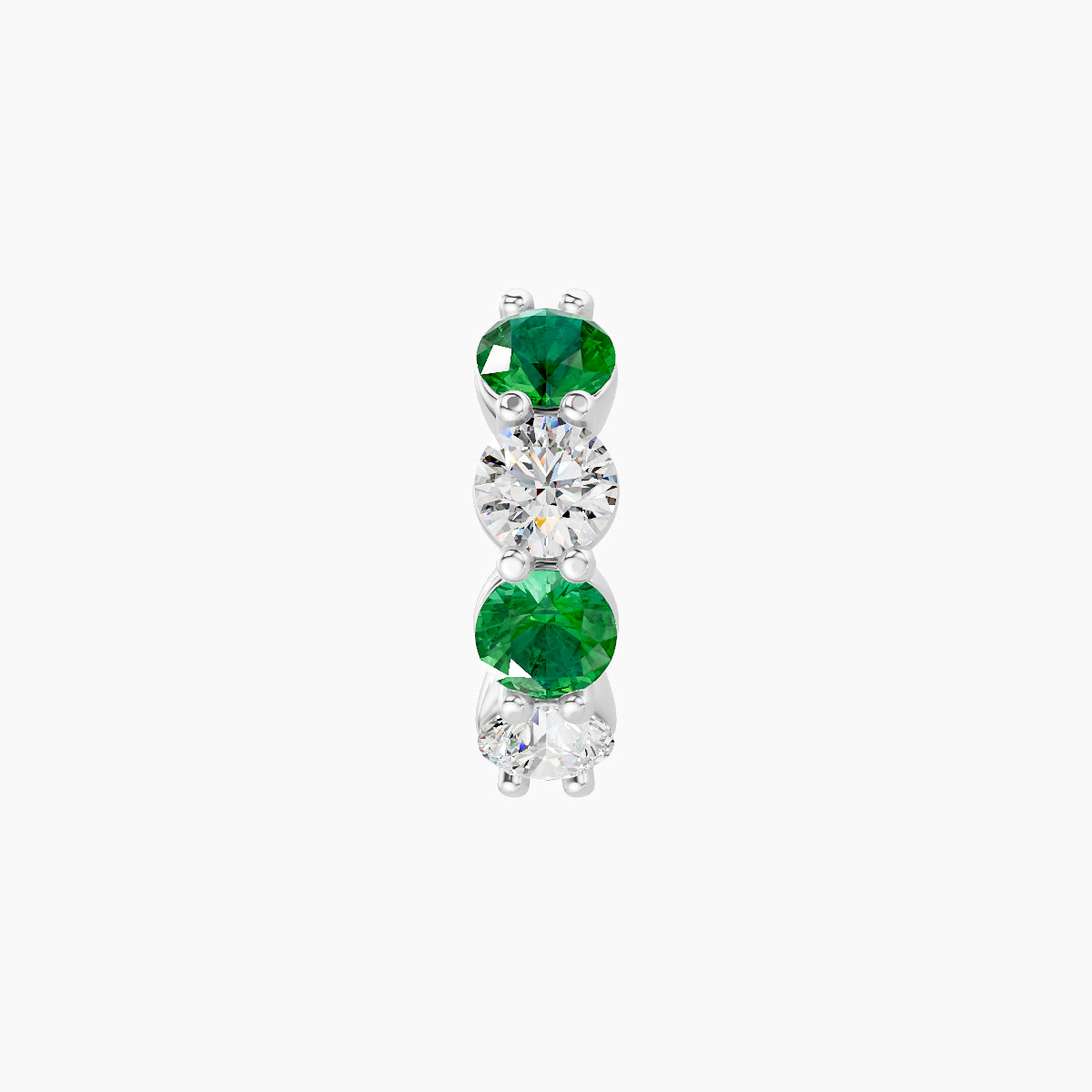 Diana | 18k White Gold 6.5 mm Emerald & Diamond Hoop Piercing