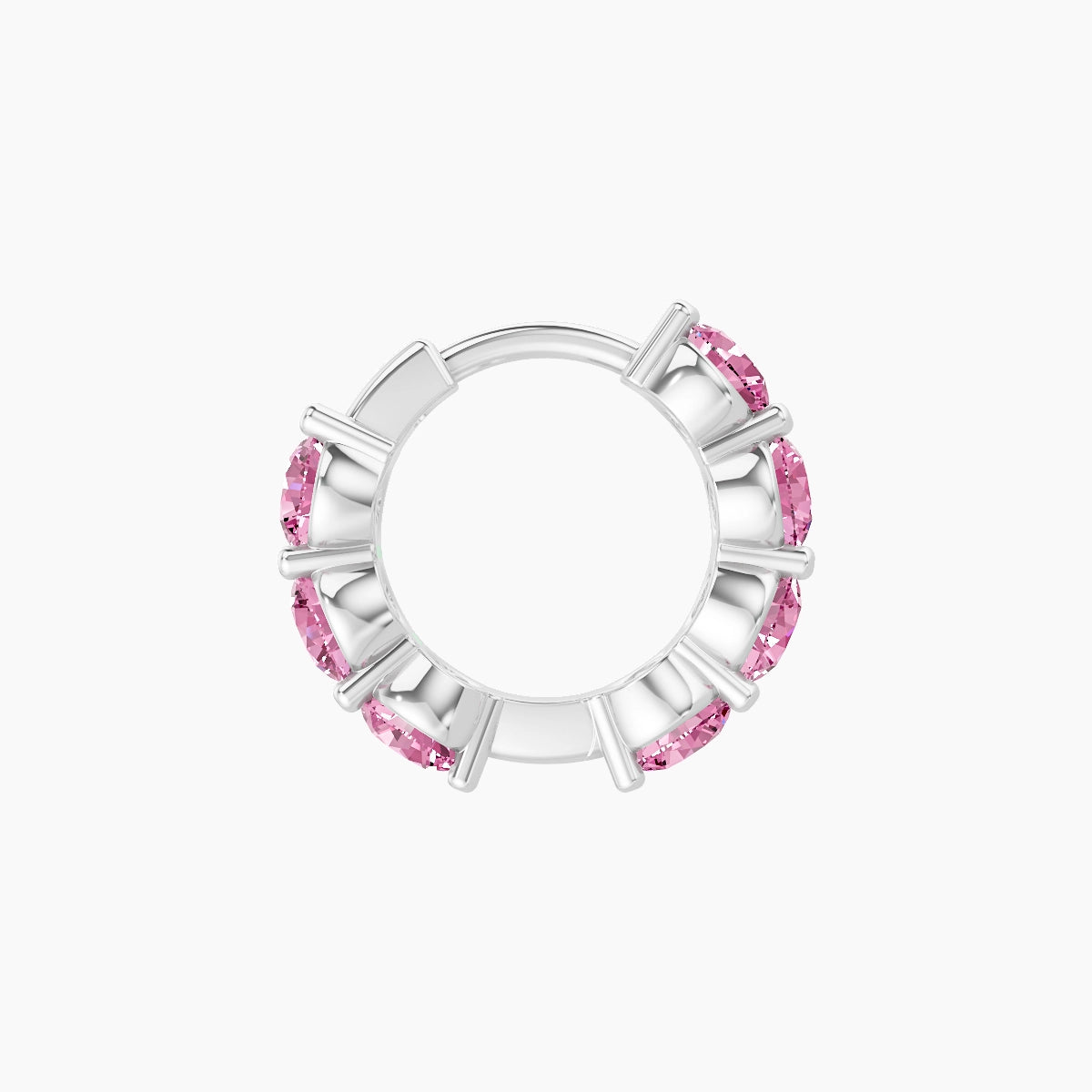 Diana | 18k White Gold 6.5 mm Pink Sapphire Hoop Piercing