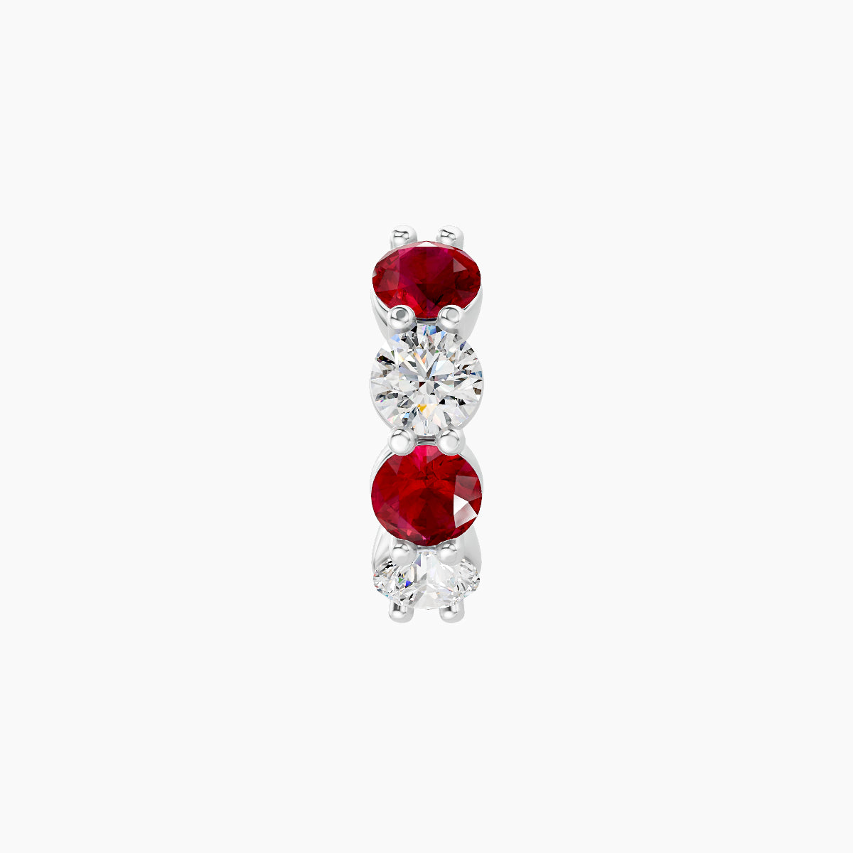 Diana | 18k White Gold 6.5 mm Ruby & Diamond Hoop Piercing