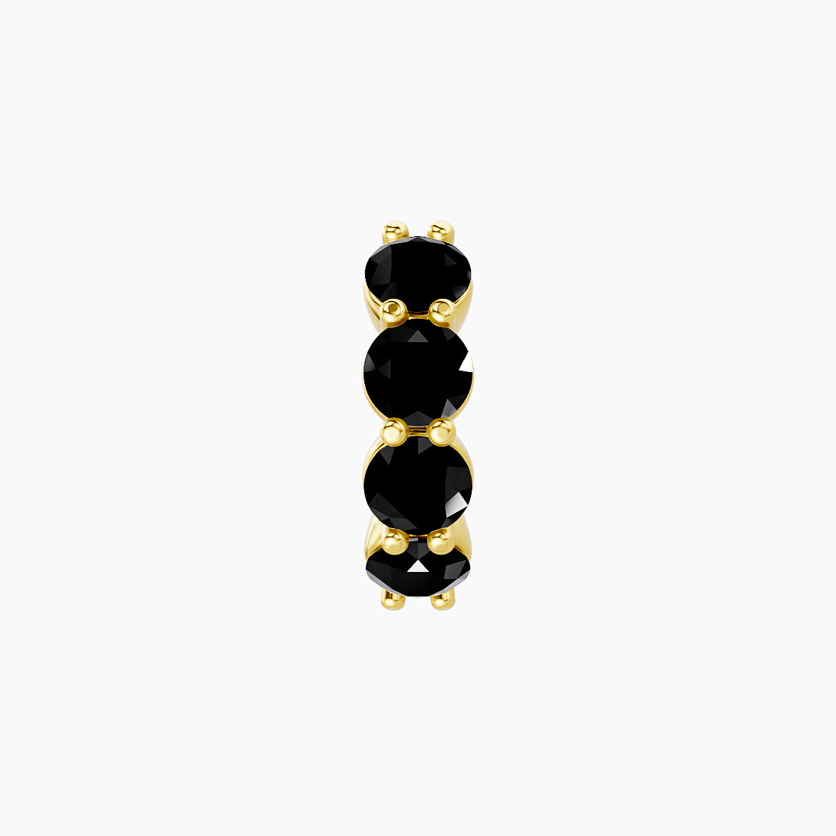 Diana | 18k Yellow Gold 6.5 mm Black Diamond Hoop Piercing