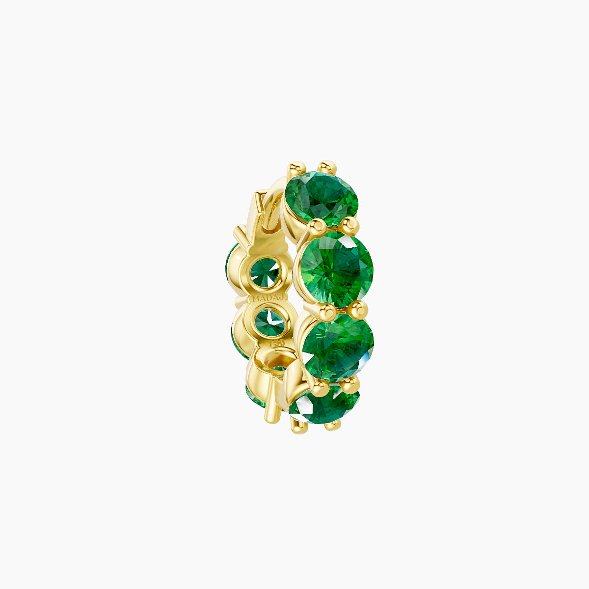 Diana | 18k Yellow Gold 6.5 mm Emerald Hoop Piercing