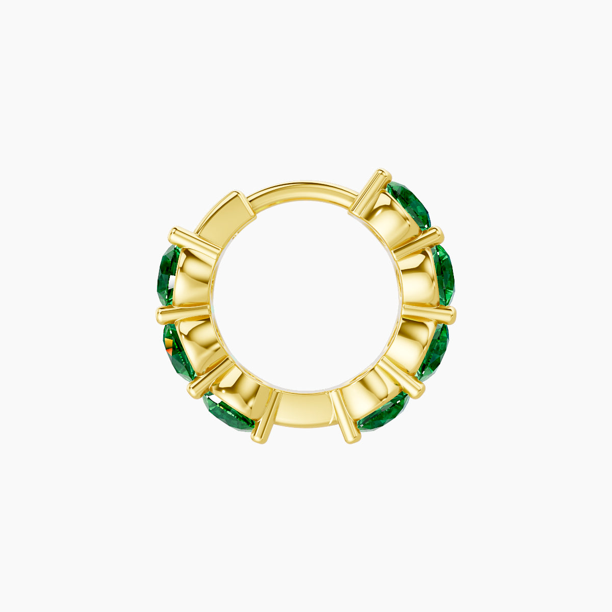 Diana | 18k Yellow Gold 6.5 mm Emerald Hoop Piercing