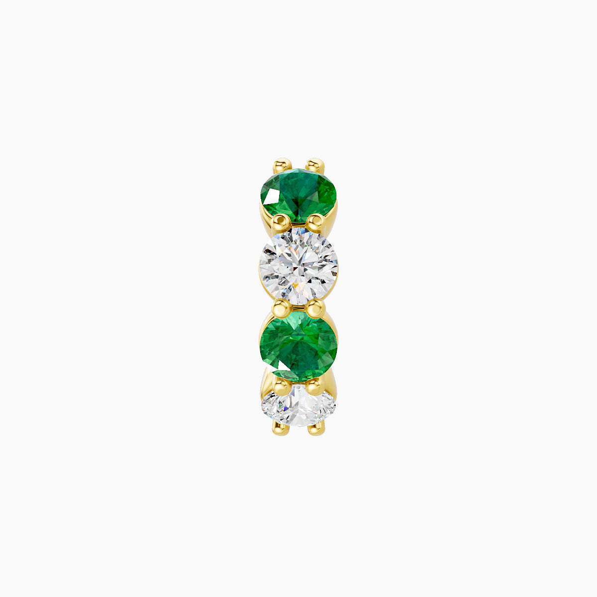 Diana | 18k Yellow Gold 6.5 mm Emerald & Diamond Hoop Piercing