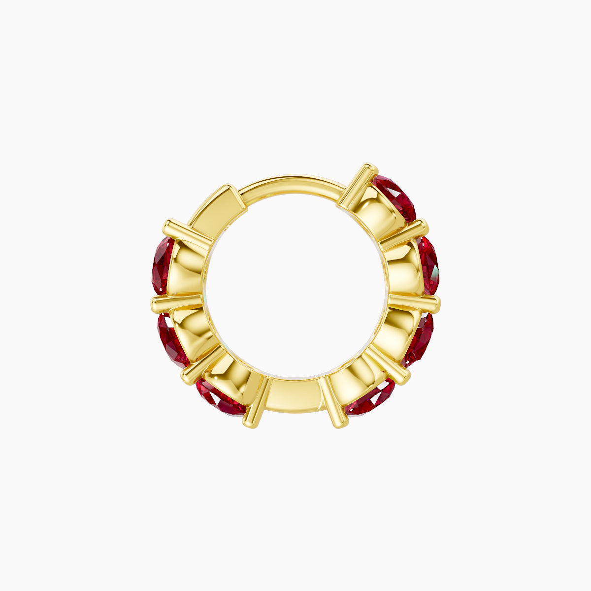 Diana | 18k Yellow Gold 6.5 mm Ruby Hoop Piercing
