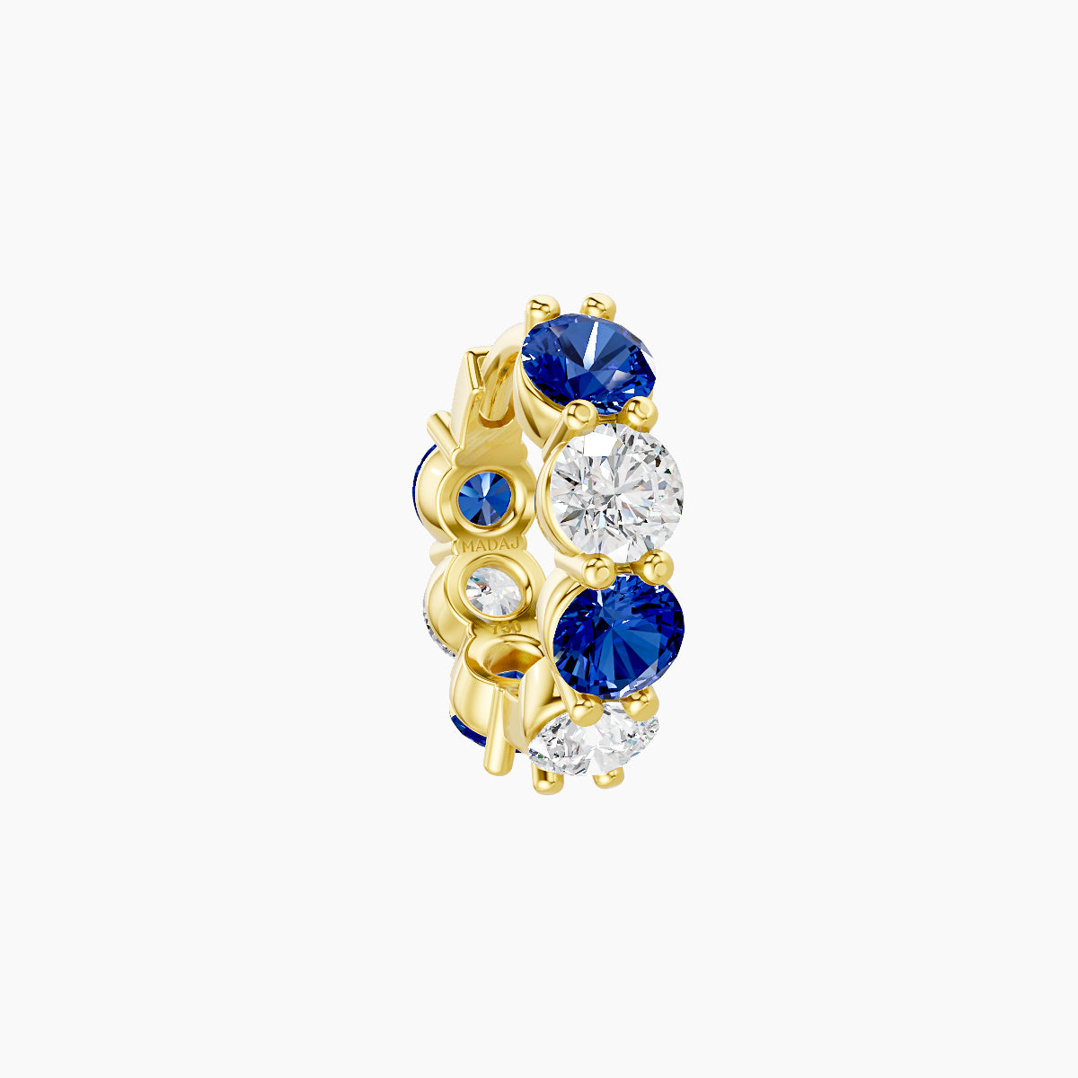 Diana | 18k Yellow Gold 6.5 mm Sapphire & Diamond Hoop Piercing