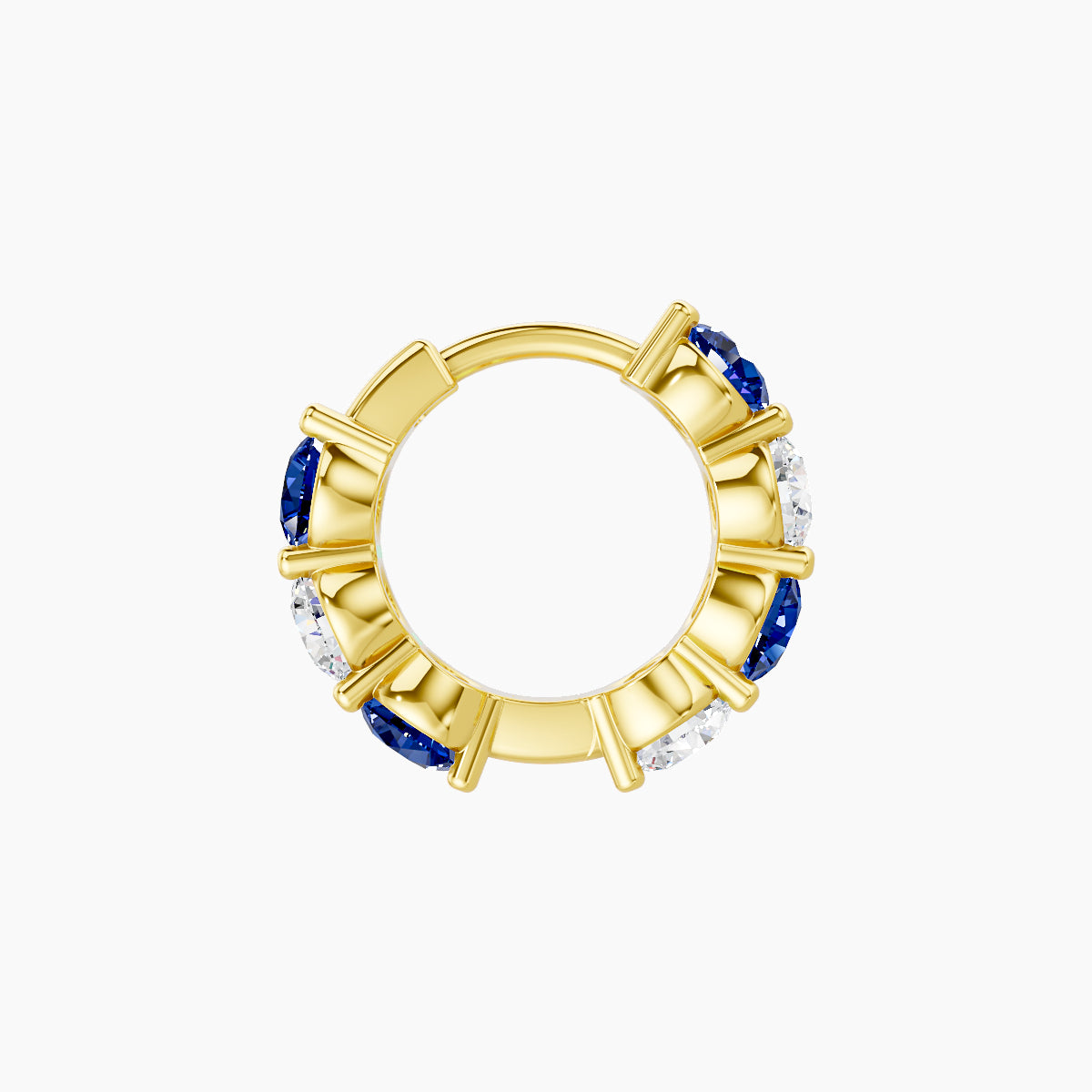 Diana | 18k Yellow Gold 6.5 mm Sapphire & Diamond Hoop Piercing
