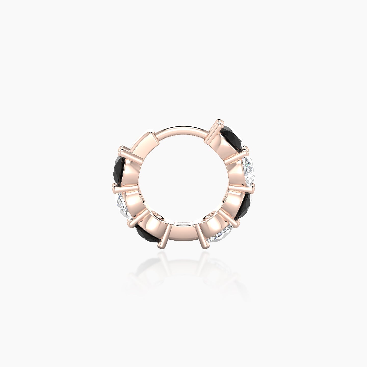Diana | 18k Rose Gold 6.5 mm Black Diamond & Diamond Hoop Piercing