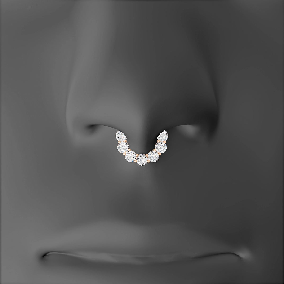 Diana | 18k Rose Gold 6.5 mm Diamond Septum Piercing