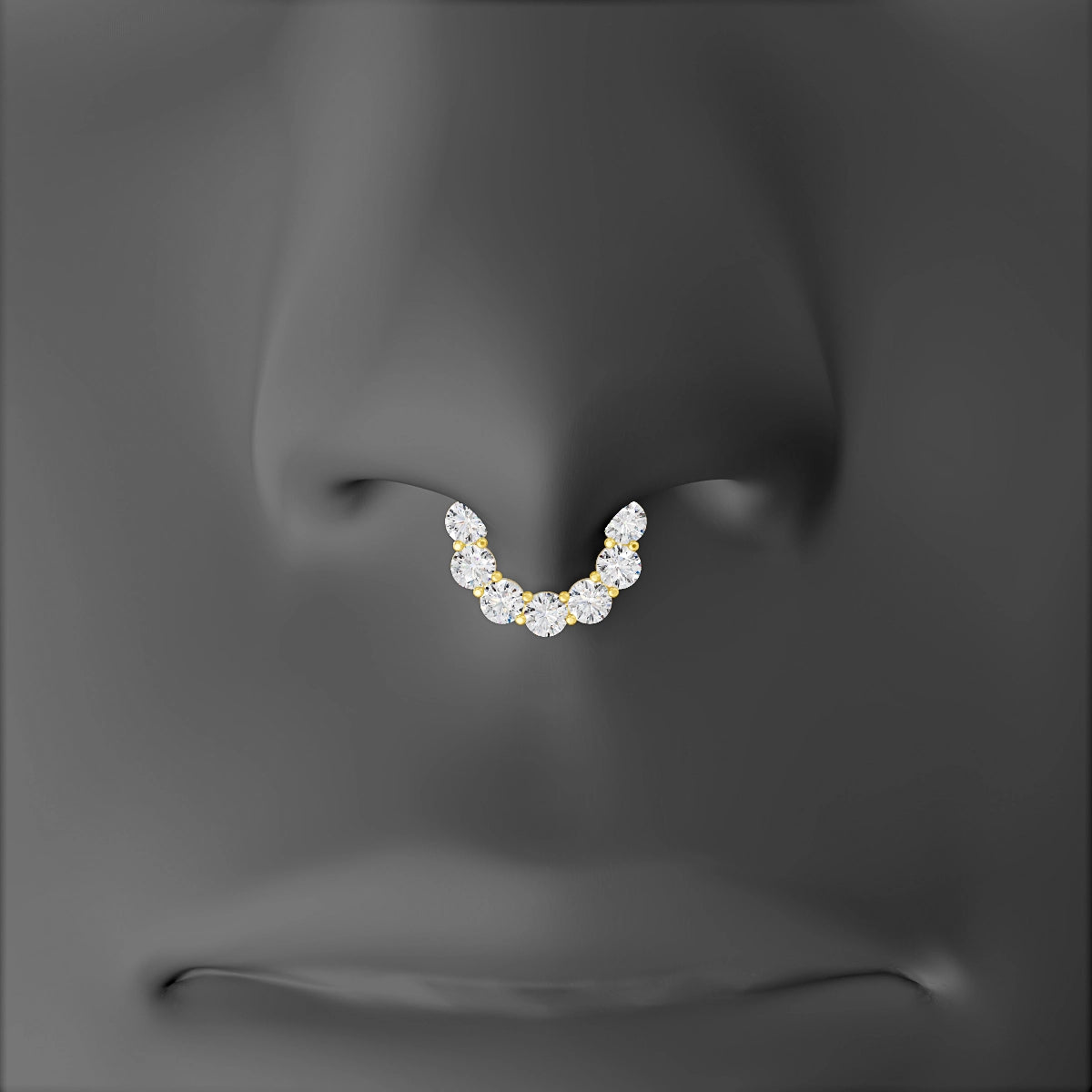 Diana | 18k Yellow Gold 6.5 mm Diamond Septum Piercing