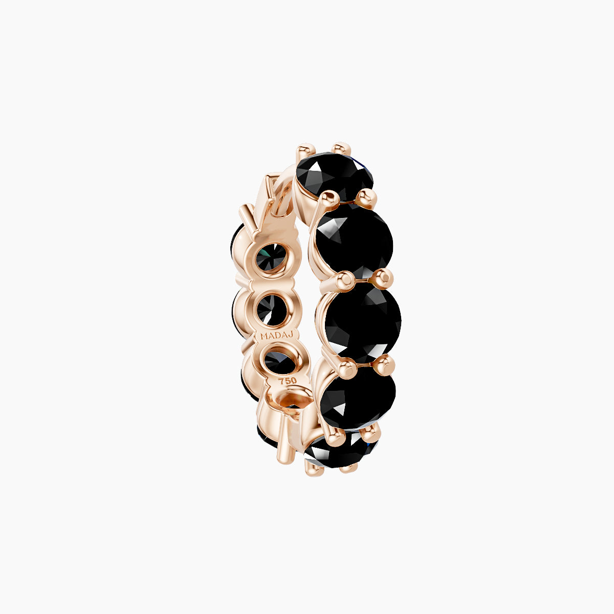 Diana | 18k Rose Gold 8 mm Black Diamond Hoop Piercing
