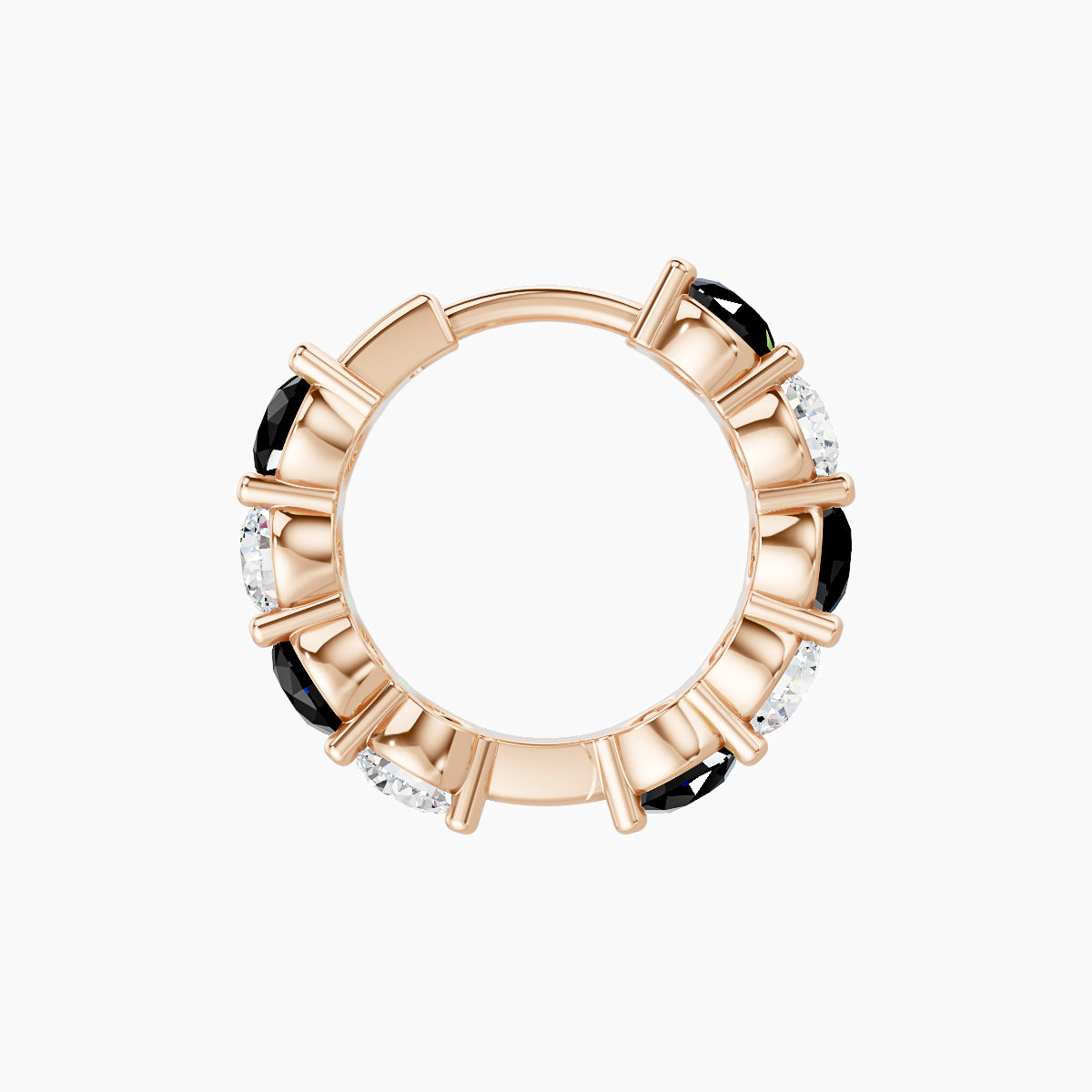 Diana | 18k Rose Gold 8 mm Black Diamond & Diamond Hoop Piercing