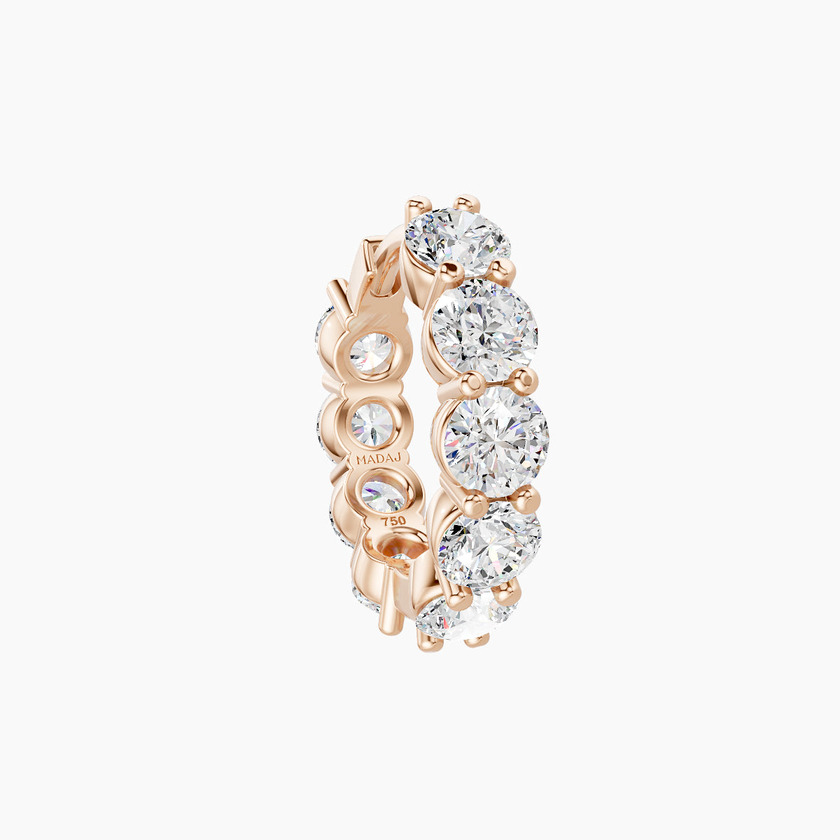 Diana | 18k Rose Gold 8 mm Diamond Hoop Piercing