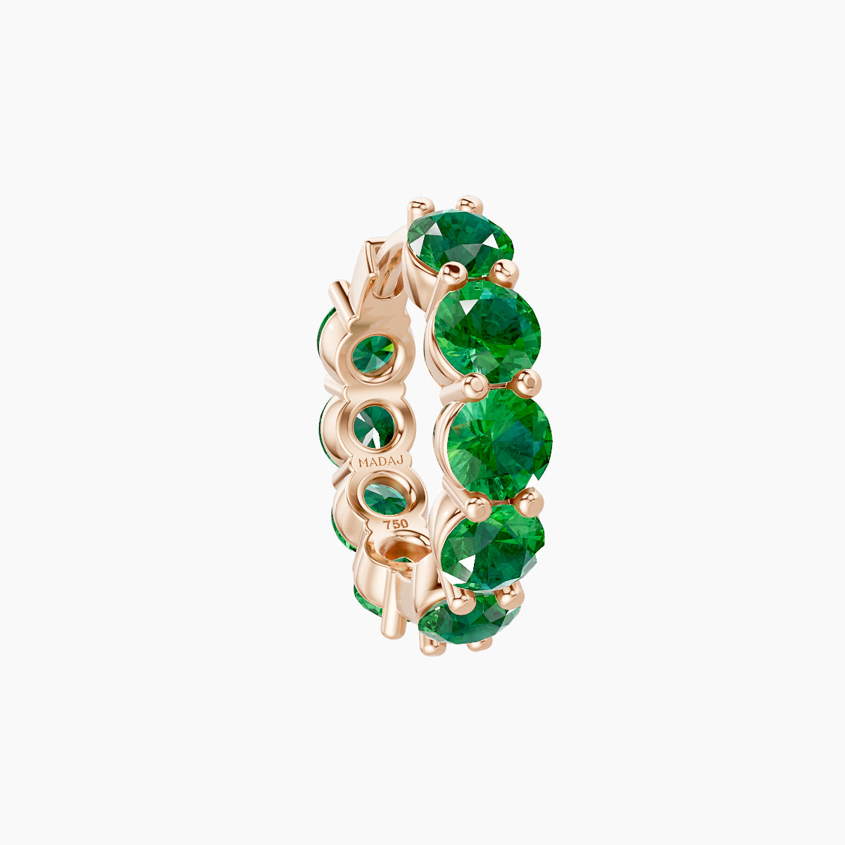 Diana | 18k Rose Gold 8 mm Emerald Hoop Piercing