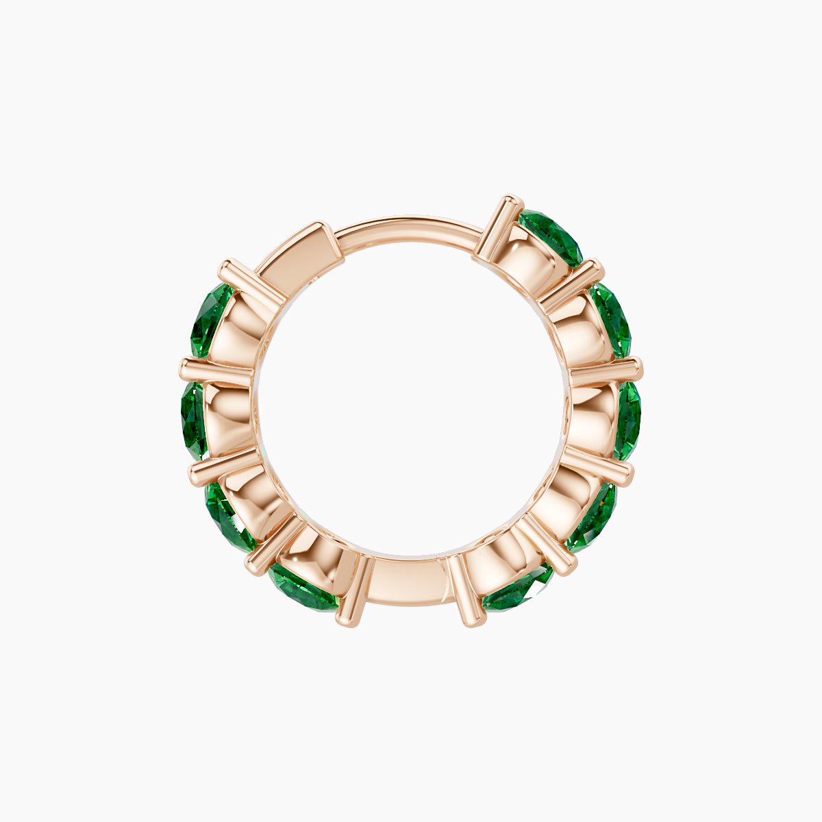 Diana | 18k Rose Gold 8 mm Emerald Hoop Piercing