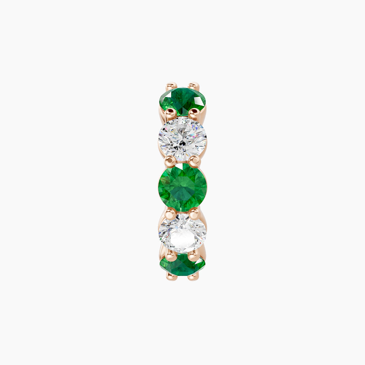 Diana | 18k Rose Gold 8 mm Emerald & Diamond Hoop Piercing