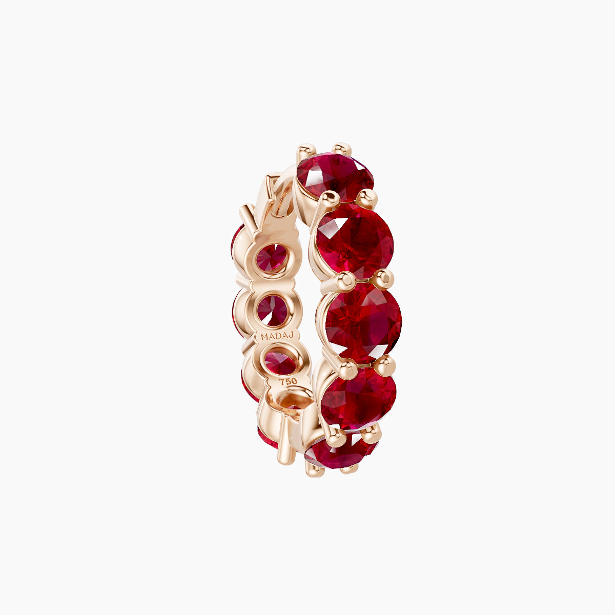 Diana | 18k Rose Gold 8 mm Ruby Hoop Piercing