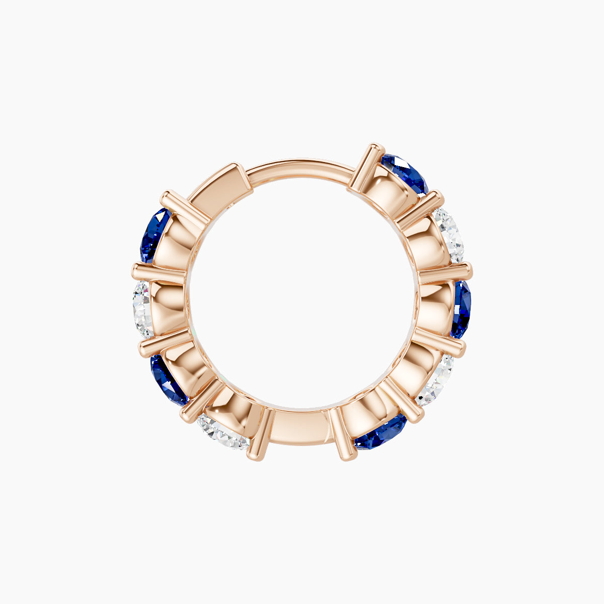 Diana | 18k Rose Gold 8 mm Sapphire & Diamond Hoop Piercing