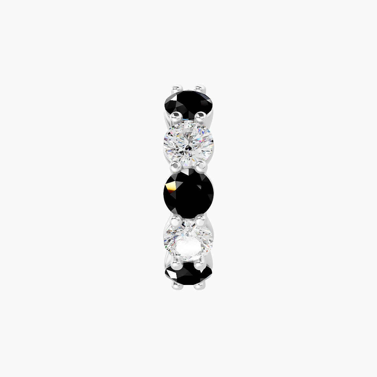 Diana | 18k White Gold 8 mm Black Diamond & Diamond Hoop Piercing