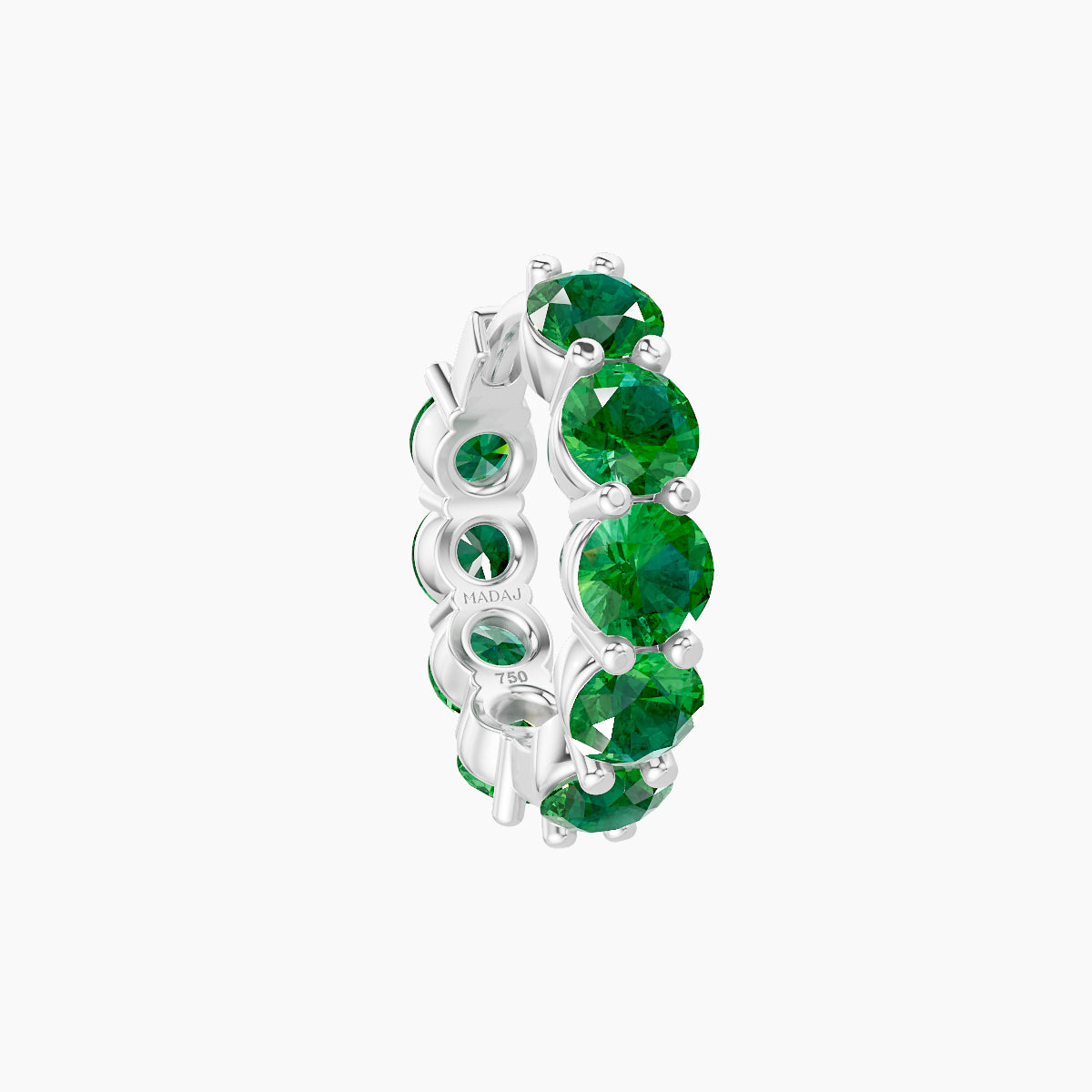 Diana | 18k White Gold 8 mm Emerald Hoop Piercing