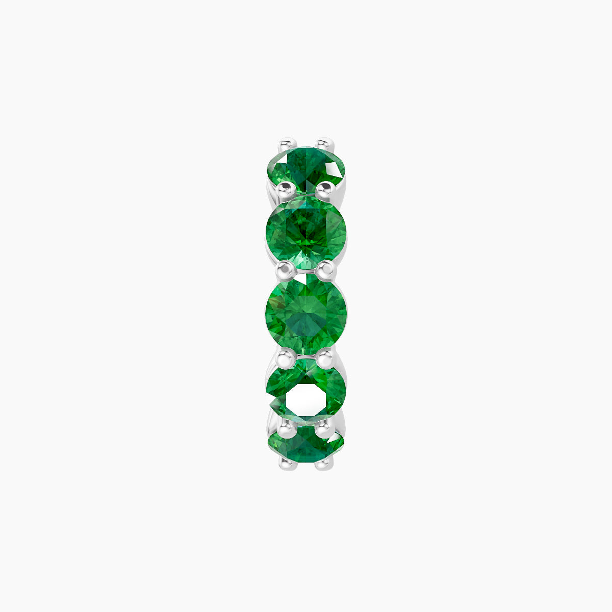 Diana | 18k White Gold 8 mm Emerald Hoop Piercing