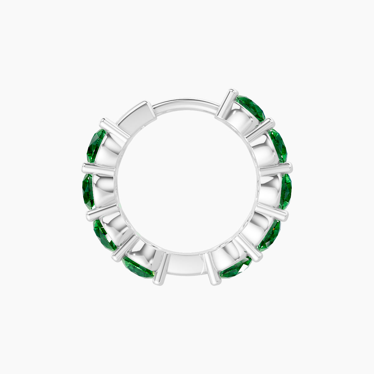 Diana | 18k White Gold 8 mm Emerald Hoop Piercing