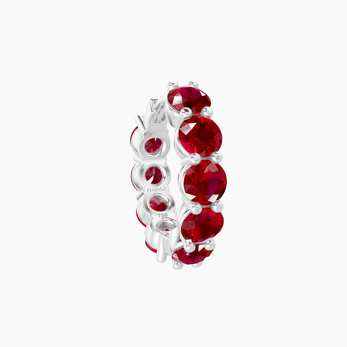 Diana | 18k White Gold 8 mm Ruby Hoop Piercing