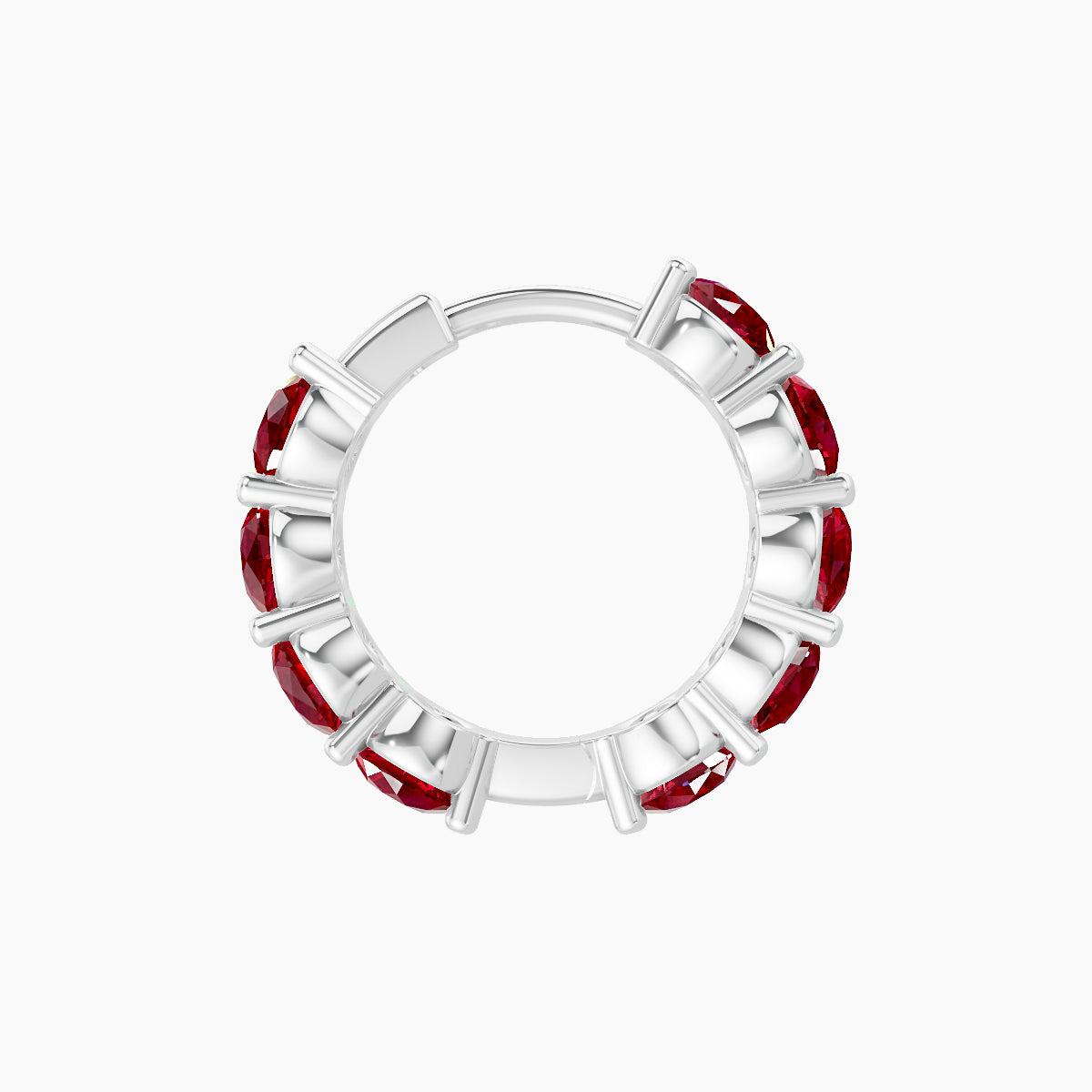 Diana | 18k White Gold 8 mm Ruby Hoop Piercing