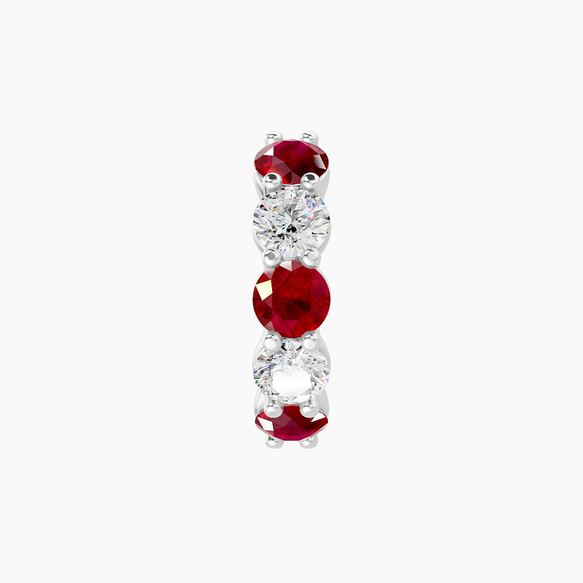 Diana | 18k White Gold 8 mm Ruby & Diamond Hoop Piercing